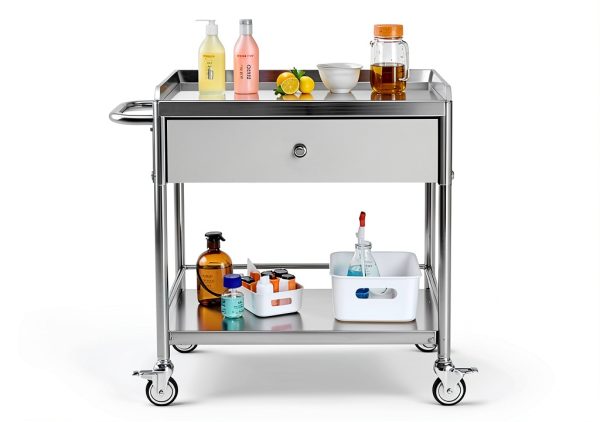 Happybuy Stainless Steel Utility Cart Two‑Tier Silver Model 141002-5