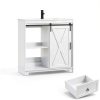 Bathroom Vanity Pipleo 36" White Farmhouse with Sliding Barn Door-1