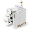 30 Inch Bathroom Vanity ENGELCH White with Soft‑Close Door & Drawers-5