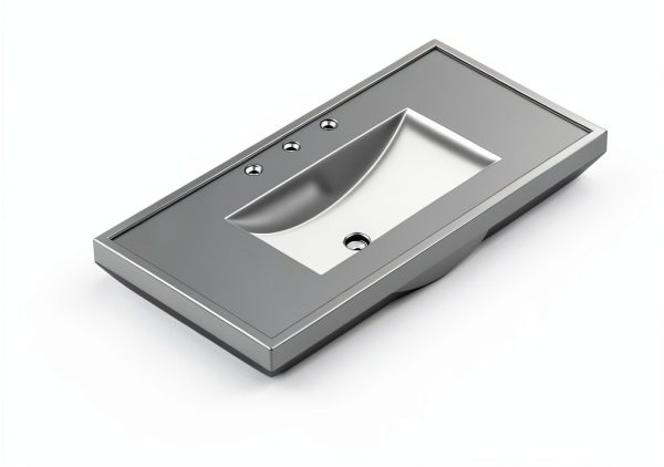 Bathroom Vanity Favfurish 36" Grey 3-Drawer Freestanding Ceramic Sink-2