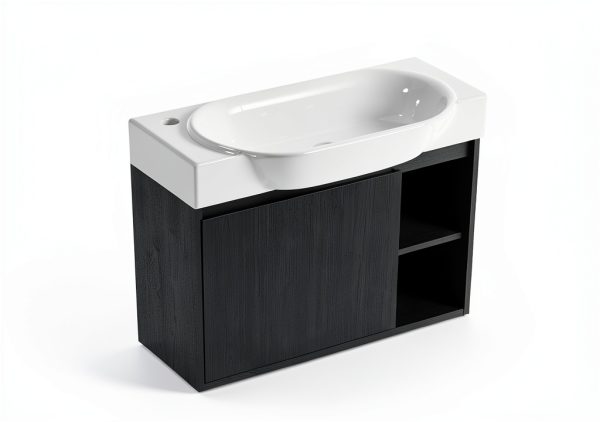 28 Inch Bathroom Vanity Vexara Wall-Mount with Soft-Close Black-7