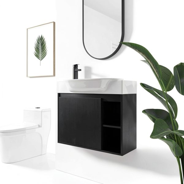 28 Inch Bathroom Vanity Vexara Wall-Mount with Soft-Close Black-4
