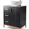 30 Inch Bathroom Vanity ENGELCH Black Freestanding Cabinet with Sink-1