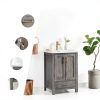VINNOVA Gela Freestanding Bathroom Vanity, Small, Fir Wood Grey-4