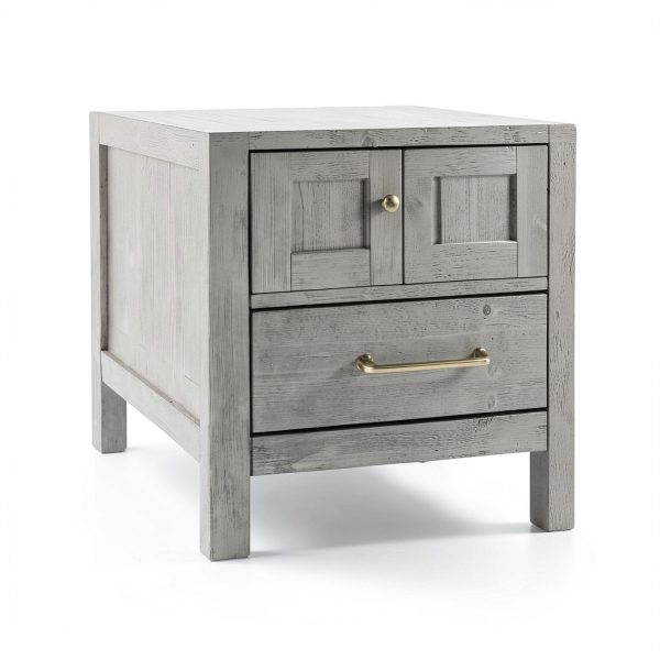 VINNOVA Gela Freestanding Bathroom Vanity, Small, Fir Wood Grey-12