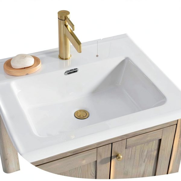 VINNOVA Gela Freestanding Bathroom Vanity, Small, Fir Wood Grey-6
