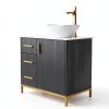 30 Inch Bathroom Vanity ENGELCH Black Freestanding Cabinet with Sink-6