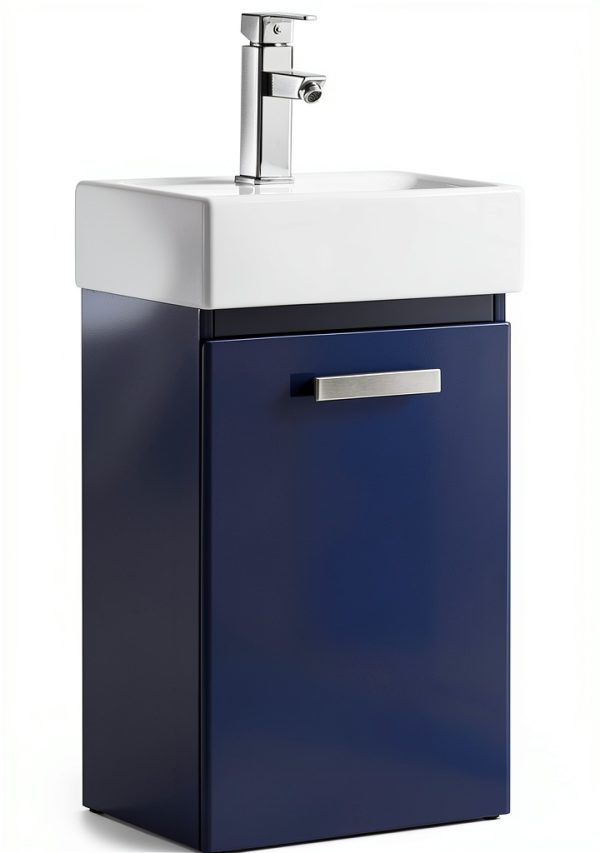 Brielle 16.5" Single Sink Vanity LUCA Bath Midnight Blue Porcelain-9