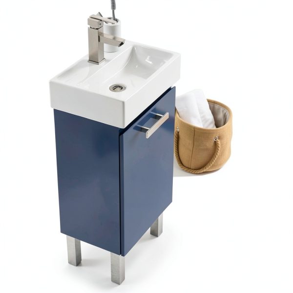 Brielle 16.5" Single Sink Vanity LUCA Bath Midnight Blue Porcelain-4