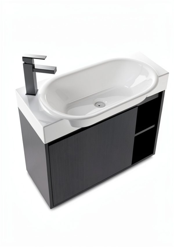 28 Inch Bathroom Vanity Vexara Wall-Mount with Soft-Close Black-8