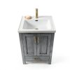 VINNOVA Gela Freestanding Bathroom Vanity, Small, Fir Wood Grey-5