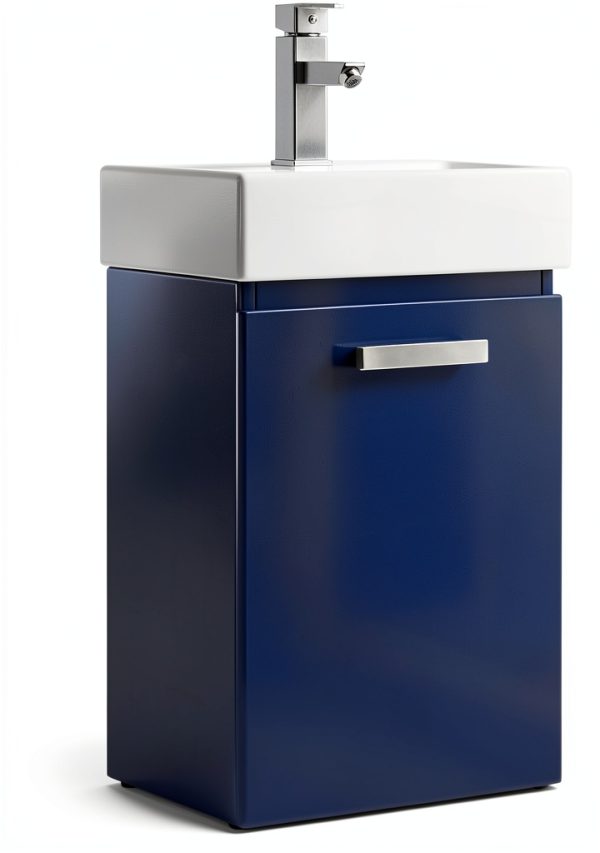 Brielle 16.5" Single Sink Vanity LUCA Bath Midnight Blue Porcelain-1
