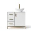 30 Inch Bathroom Vanity ENGELCH White with Soft‑Close Door & Drawers-6