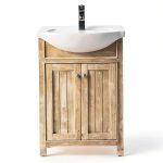Design Element Marian 24in Oak Single Sink Vanity with Porcelain Top-0