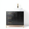 30 Inch Bathroom Vanity ENGELCH Black Freestanding Cabinet with Sink-0