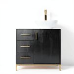 30 Inch Bathroom Vanity ENGELCH Black Freestanding Cabinet with Sink-0