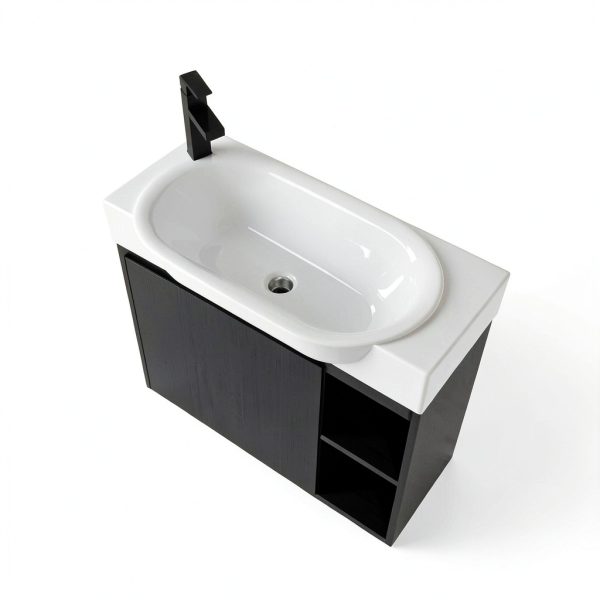 28 Inch Bathroom Vanity Vexara Wall-Mount with Soft-Close Black-6