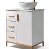 30 Inch Bathroom Vanity ENGELCH White with Soft‑Close Door & Drawers-1