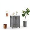 VINNOVA Gela Freestanding Bathroom Vanity, Small, Fir Wood Grey-13