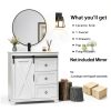 Bathroom Vanity Pipleo 36" White Farmhouse with Sliding Barn Door-6