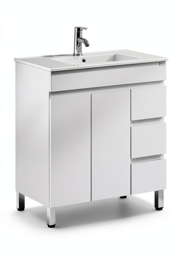 31 5 Inch Vanity Cabinet walnest with SoftClose Drawers, Drop-in Sink-1