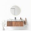 48 Inch Bathroom Vanity with Sink, Wall-Mounted Storage Cabinet with Drawer & Doors, Sintered Stone Countertop & Ceramic Basin, Pre-Assembled Light Gray, Brown Oak-3