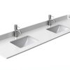 Beckett 84" Double Vanity – Wyndham White Marble Countertop, Black-4