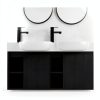 26 Inch Bathroom Vanity by Vexara Black Floating Wall Mounted Cabinet-1