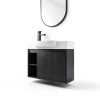 26 Inch Bathroom Vanity by Vexara Black Floating Wall Mounted Cabinet-2