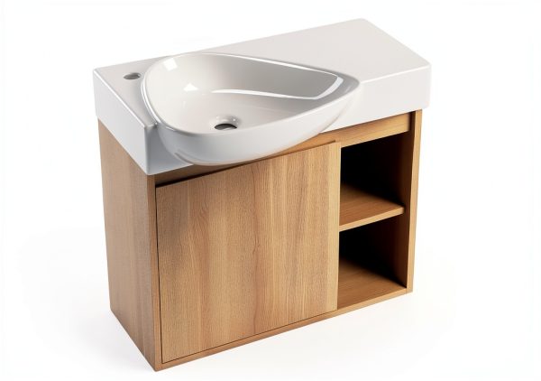 26 Inch Bathroom Vanity Vexara Floating Soft-Close Cabinet Nature Wood-1