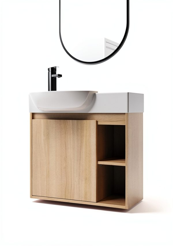 26 Inch Bathroom Vanity Vexara Floating Soft-Close Cabinet Nature Wood-4