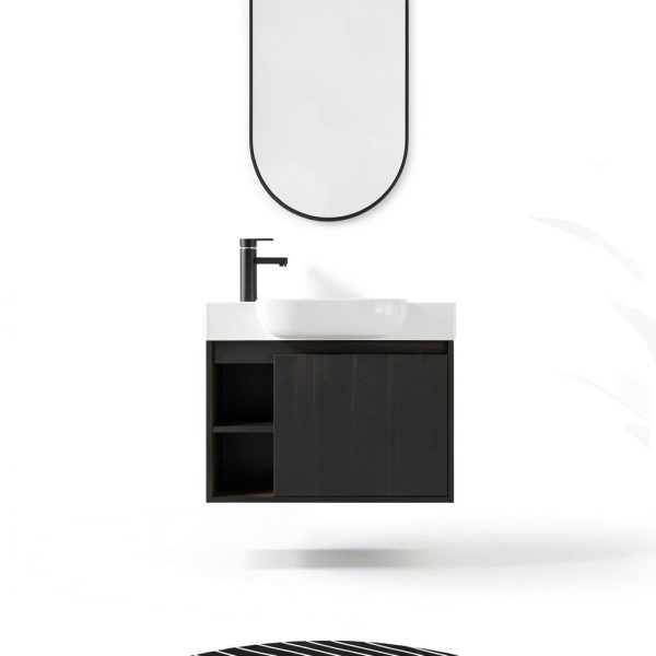 26 Inch Bathroom Vanity by Vexara Black Floating Wall Mounted Cabinet-3