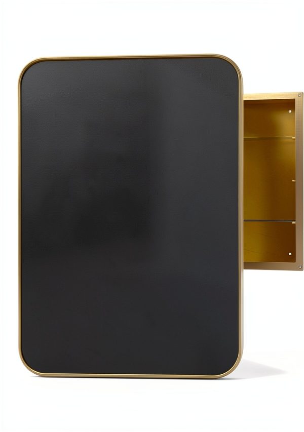 20x30 Inch Gold Cabinet Mirror Dancongtea Wall Mount with Shelves-1