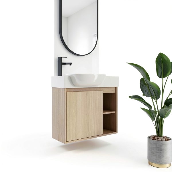 26 Inch Bathroom Vanity Vexara Floating Soft-Close Cabinet Nature Wood-0