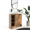 30 Inch Bathroom Vanity, Freestanding Sink Vanity for Bathrooms, Storage Bathroom Vanity with 1 Soft Closing Cabinet, One Door & Two Open Storage compartments, Light Brown-6