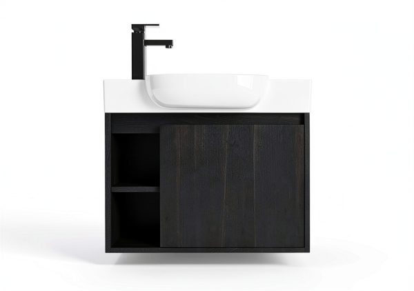26 Inch Bathroom Vanity by Vexara Black Floating Wall Mounted Cabinet-5