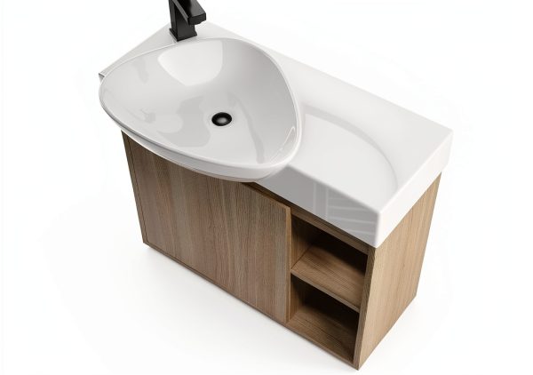 26 Inch Bathroom Vanity Vexara Floating Soft-Close Cabinet Nature Wood-5