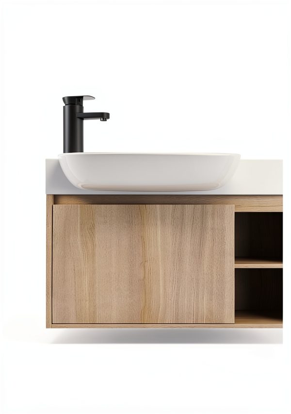 26 Inch Bathroom Vanity Vexara Floating Soft-Close Cabinet Nature Wood-2