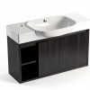 26 Inch Bathroom Vanity by Vexara Black Floating Wall Mounted Cabinet-4