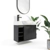 26 Inch Bathroom Vanity by Vexara Black Floating Wall Mounted Cabinet-0